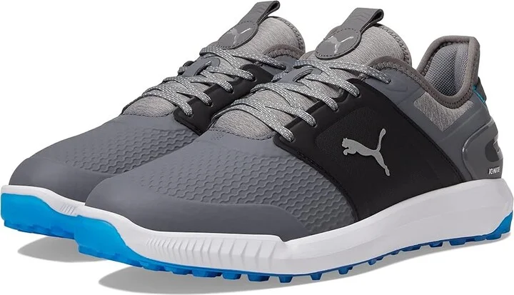 PUMA Golf Ignite Elevate Golf Shoes Men's Shoes Quiet Shade/PUMA Silver : 7.5 E - Wide, Synthetic/Textile