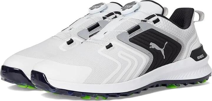 PUMA Golf Ignite Innovate Disc Men's Shoes Feather Gray/Puma Black : 7 D - Medium, Leather
