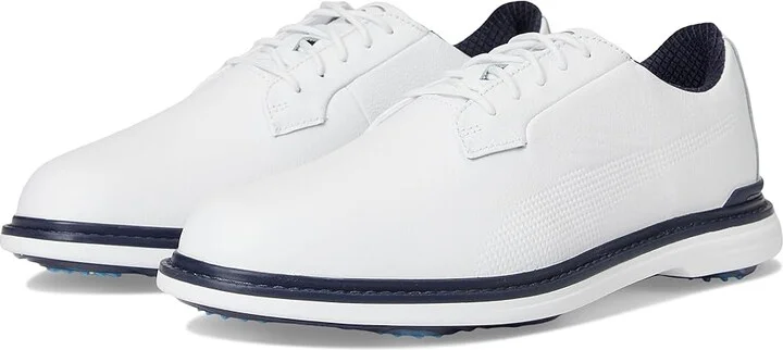PUMA Golf Royale Men's Shoes Puma White/Deep Navy/Team Light Blue : 11.5 D - Medium, Leather