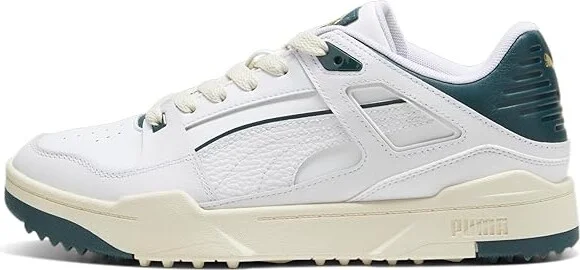 PUMA Golf Slipstream-G Shoes Puma White/Varsity Green : EU 42.5 (US Men's 9.5 - Women's 11) Medium, Leather - Image 4