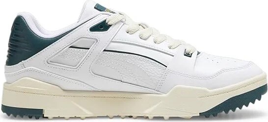 PUMA Golf Slipstream-G Shoes Puma White/Varsity Green : EU 42.5 (US Men's 9.5 - Women's 11) Medium, Leather - Image 5