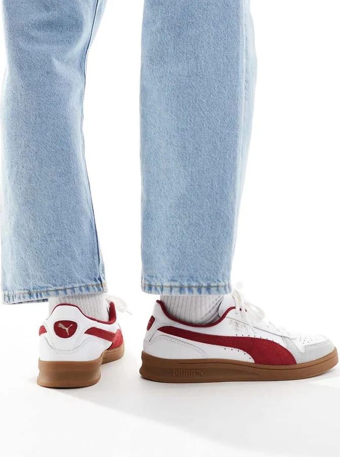 PUMA Indoor sneakers in white and red detail - Image 3