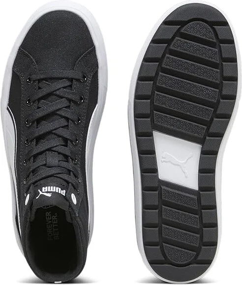 PUMA Kaia 2.0 Mid Women's Lace up casual Shoes Puma Black/Puma White : 8.5 B - Medium, Canvas - Image 2
