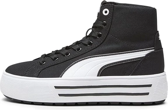 PUMA Kaia 2.0 Mid Women's Lace up casual Shoes Puma Black/Puma White : 8.5 B - Medium, Canvas - Image 3