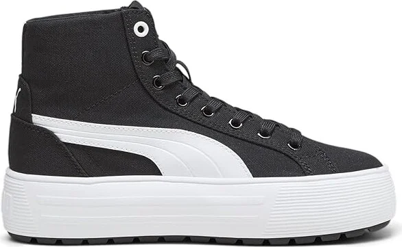 PUMA Kaia 2.0 Mid Women's Lace up casual Shoes Puma Black/Puma White : 8.5 B - Medium, Canvas - Image 4