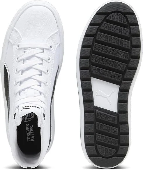 PUMA Kaia 2.0 Mid Women's Lace up casual Shoes Puma White/Puma Black : 7.5 B - Medium, Canvas - Image 2