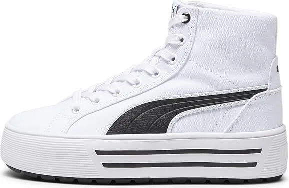 PUMA Kaia 2.0 Mid Women's Lace up casual Shoes Puma White/Puma Black : 7.5 B - Medium, Canvas - Image 3