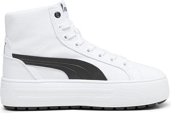 PUMA Kaia 2.0 Mid Women's Lace up casual Shoes Puma White/Puma Black : 7.5 B - Medium, Canvas - Image 5