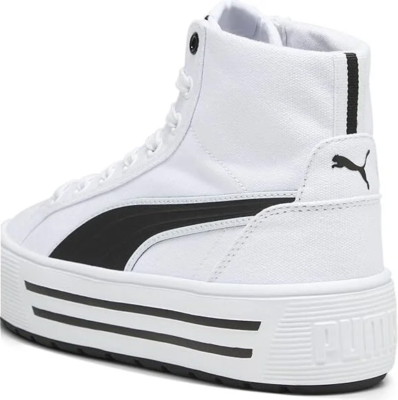 PUMA Kaia 2.0 Mid Women's Lace up casual Shoes Puma White/Puma Black : 7.5 B - Medium, Canvas - Image 6