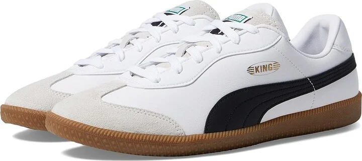 PUMA King 21 Indoor Trainer Soccer Shoes Men's Shoes Puma White/Puma Black/Gum : 7 D - Medium, Leather/Synthetic