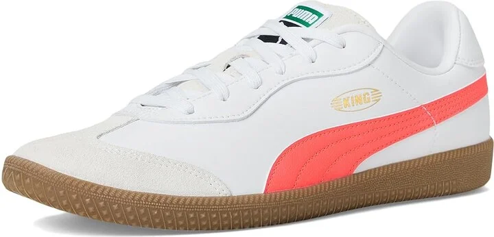 PUMA King 21 Indoor Trainer Soccer Shoes Men's Shoes White/Glowing Red : 7 D - Medium, Leather/Synthetic - Image 5