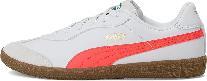 PUMA King 21 Indoor Trainer Soccer Shoes Men's Shoes White/Glowing Red : 7 D - Medium, Leather/Synthetic - Image 6