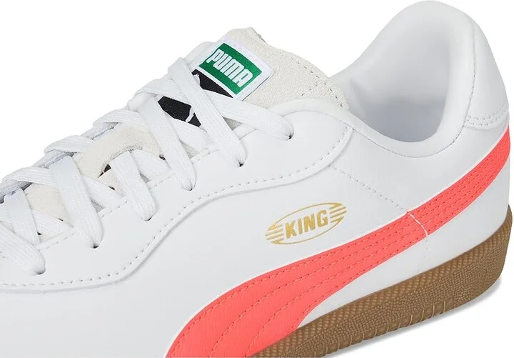 PUMA King 21 Indoor Trainer Soccer Shoes Men's Shoes White/Glowing Red : 7 D - Medium, Leather/Synthetic - Image 7