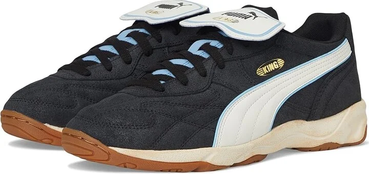 PUMA King Indoor Shoes Men's Shoes Black/Warm White : 8.5 D - Medium, Leather