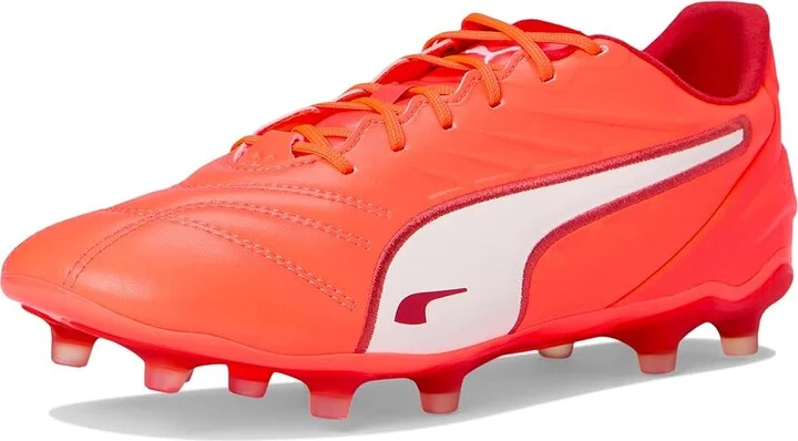 PUMA King Pro Firm, Artificial Ground Soccer Cleats Women's Soccer Shoes Glowing Red-Puma White-Red Fire : 6.5 B - Medium, Leather - Image 5