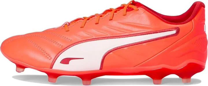 PUMA King Pro Firm, Artificial Ground Soccer Cleats Women's Soccer Shoes Glowing Red-Puma White-Red Fire : 6.5 B - Medium, Leather - Image 6