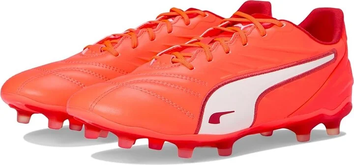 PUMA King Pro Firm, Artificial Ground Soccer Cleats Women's Soccer Shoes Glowing Red-Puma White-Red Fire : 6.5 B - Medium, Leather