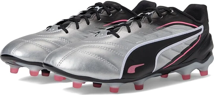 PUMA King Pro Firm, Artificial Ground Soccer Cleats Women's Soccer Shoes Puma Silver-Puma Black-Sun Struck-Puma White : 7.5 B - Medium