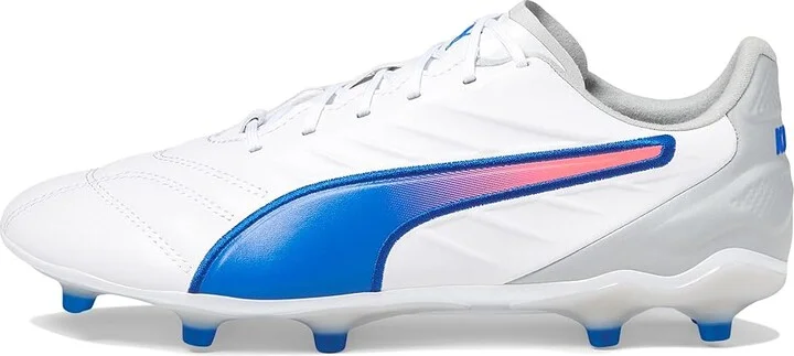 PUMA King Pro Firm, Artificial Ground Soccer Cleats Women's Soccer Shoes Puma White-Bluemazing-Flat Light Gray : 10.5 B - Medium, Synthetic - Image 5