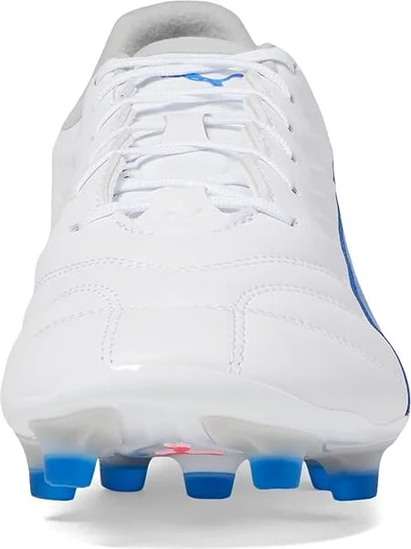 PUMA King Pro Firm Ground/Artificial Ground Soccer Cleats Men's Shoes Puma White/Bluemazing/Flat Light Gray : 13 D - Medium - Image 3