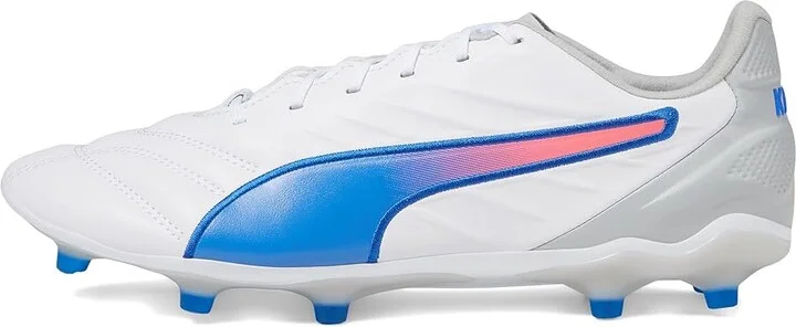 PUMA King Pro Firm Ground/Artificial Ground Soccer Cleats Men's Shoes Puma White/Bluemazing/Flat Light Gray : 13 D - Medium - Image 5