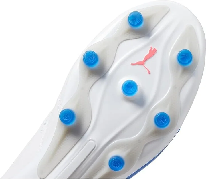 PUMA King Pro Firm Ground/Artificial Ground Soccer Cleats Men's Shoes Puma White/Bluemazing/Flat Light Gray : 13 D - Medium - Image 6