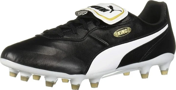 PUMA King Top FG Soccer Cleats Men's Soccer Shoes Puma Black/Puma White : 12 D - Medium, Leather - Image 2