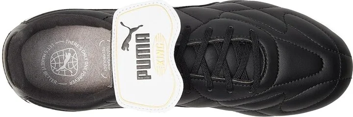 PUMA King Top Firm, Artificial Ground Soccer Cleats Men's Soccer Shoes PUMA Black/PUMA White/PUMA Gold : 7 D - Medium, Textile - Image 2