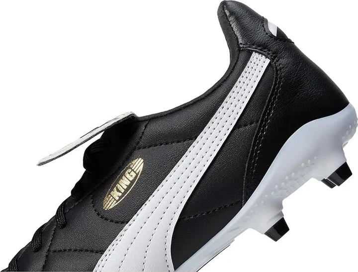 PUMA King Top Firm, Artificial Ground Soccer Cleats Men's Soccer Shoes PUMA Black/PUMA White/PUMA Gold : 7 D - Medium, Textile - Image 4