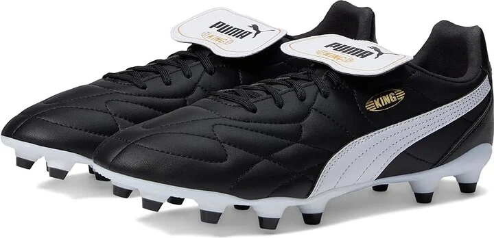 PUMA King Top Firm, Artificial Ground Soccer Cleats Men's Soccer Shoes PUMA Black/PUMA White/PUMA Gold : 7 D - Medium, Textile
