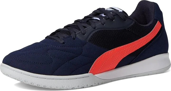 PUMA King Top Indoor Trainer Soccer Shoes Men's Soccer Shoes New Navy-Glowing Red-Silver Mist : 11.5 D - Medium, Rubber/Suede - Image 5