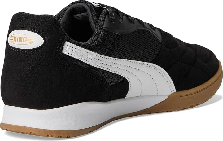 PUMA King Top Indoor Trainer Soccer Shoes Men's Soccer Shoes Puma Black-Puma White-Puma Gold : 7 D - Medium, Rubber/Suede - Image 4