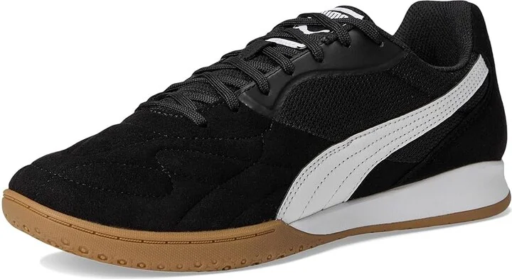 PUMA King Top Indoor Trainer Soccer Shoes Men's Soccer Shoes Puma Black-Puma White-Puma Gold : 7 D - Medium, Rubber/Suede - Image 5