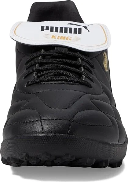 PUMA King Top Turf Training Soccer Cleats Men's Shoes PUMA Black/PUMA White/PUMA Gold : 7 D - Medium, Leather - Image 3