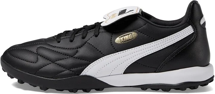 PUMA King Top Turf Training Soccer Cleats Men's Shoes PUMA Black/PUMA White/PUMA Gold : 7 D - Medium, Leather - Image 6