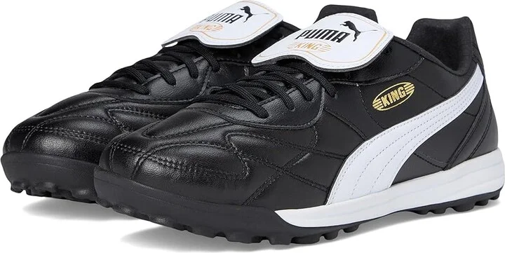 PUMA King Top Turf Training Soccer Cleats Men's Soccer Shoes Black/White/Gold : 7.5 D - Medium