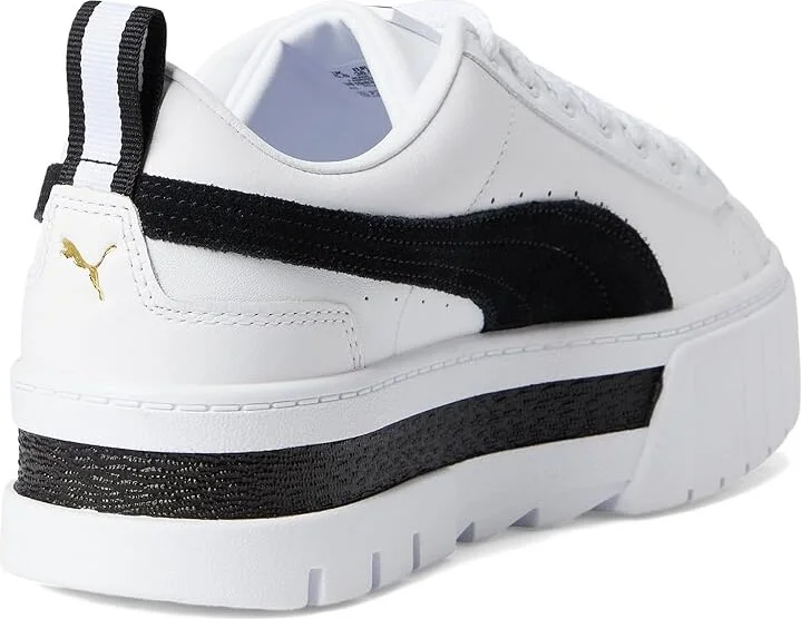 PUMA Mayze Shoes Women's Shoes Puma White/Puma Black : 6 B - Medium, Leather/Synthetic - Image 4