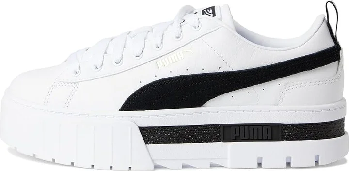 PUMA Mayze Shoes Women's Shoes Puma White/Puma Black : 6 B - Medium, Leather/Synthetic - Image 6