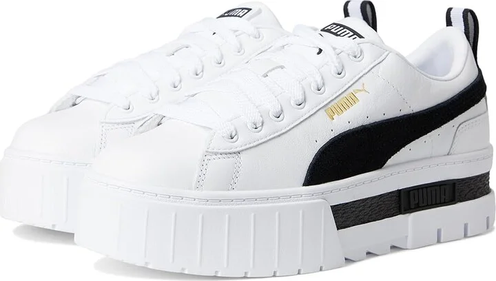 PUMA Mayze Shoes Women's Shoes Puma White/Puma Black : 6 B - Medium, Leather/Synthetic