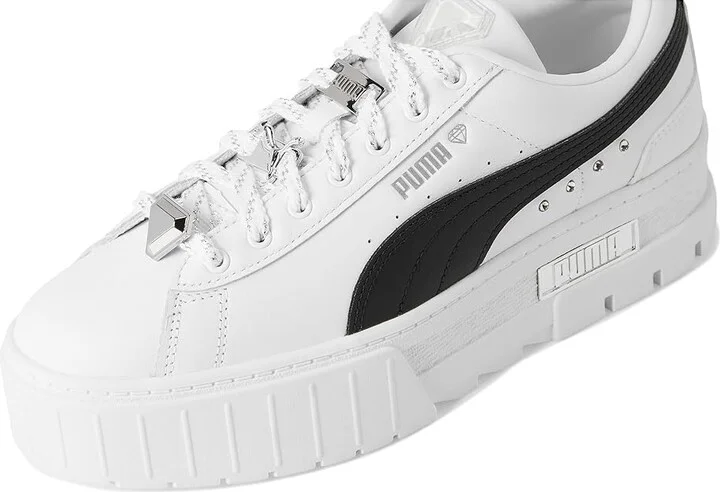 PUMA Mayze Shoes Women's Shoes Puma White/Puma Black/Puma Silver : 8 B - Medium, Leather/Rubber - Image 2
