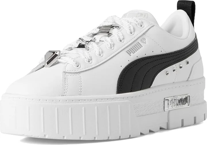 PUMA Mayze Shoes Women's Shoes Puma White/Puma Black/Puma Silver : 8 B - Medium, Leather/Rubber - Image 5