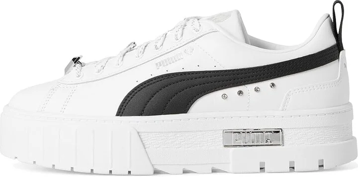 PUMA Mayze Shoes Women's Shoes Puma White/Puma Black/Puma Silver : 8 B - Medium, Leather/Rubber - Image 6