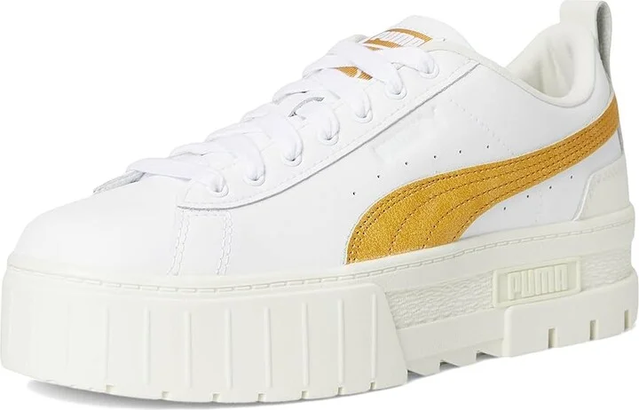 PUMA Mayze Sneakers Women's Snow Shoes Puma White/Archive Gold : 6.5 B - Medium, Leather - Image 5