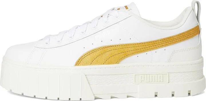 PUMA Mayze Sneakers Women's Snow Shoes Puma White/Archive Gold : 6.5 B - Medium, Leather - Image 6