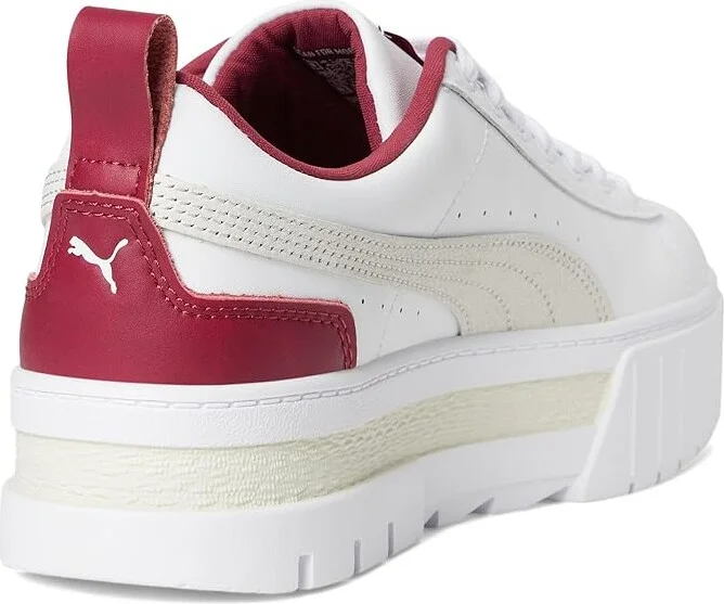 PUMA Mayze Sneakers Women's Snow Shoes Puma White/Port : 11 B - Medium, Leather - Image 4