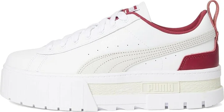 PUMA Mayze Sneakers Women's Snow Shoes Puma White/Port : 11 B - Medium, Leather - Image 6