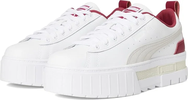 PUMA Mayze Sneakers Women's Snow Shoes Puma White/Port : 11 B - Medium, Leather