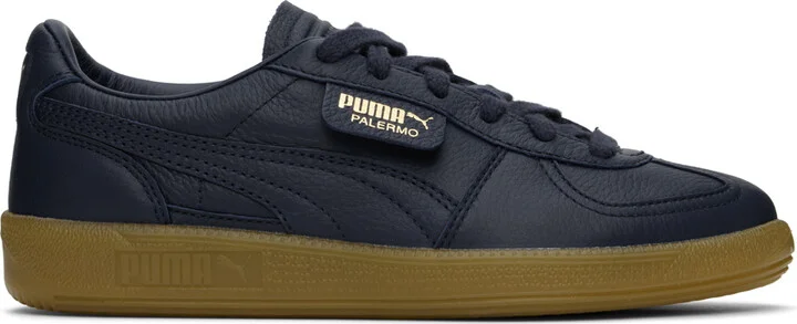 PUMA Navy Palermo Leather Sneakers