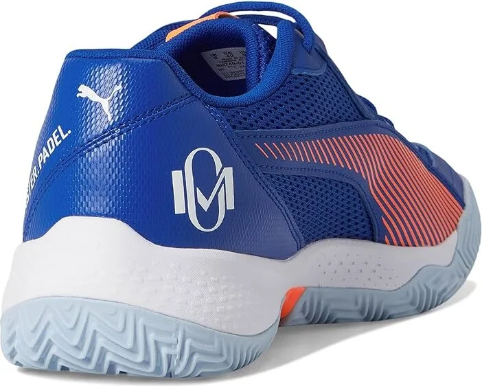 PUMA Nova Court Pickleball Shoes Men's Shoes Vivid Blue/Heat Fire/White/Glowing Red : 10.5 D - Medium, Leather/Synthetic - Image 4