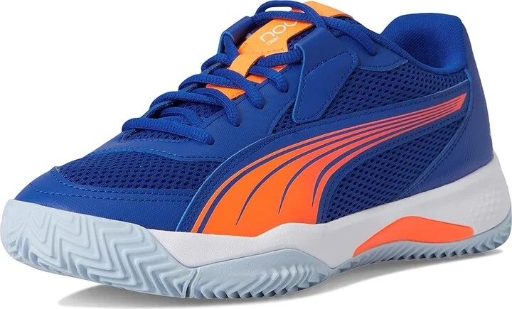 PUMA Nova Court Pickleball Shoes Men's Shoes Vivid Blue/Heat Fire/White/Glowing Red : 10.5 D - Medium, Leather/Synthetic - Image 5